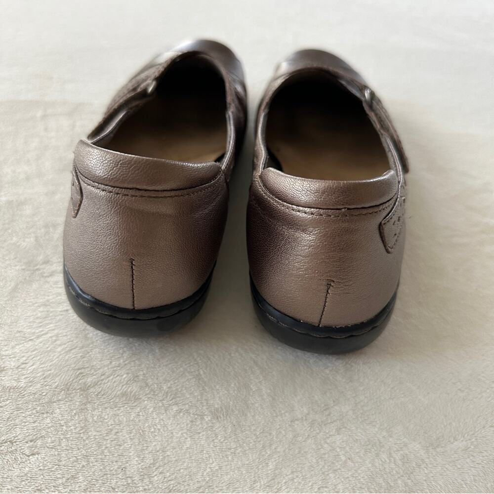 Clarks Ashland Spin Bronze Leather Flats Women’s 9.5 Comfort Mary Janes - Picture 4 of 10